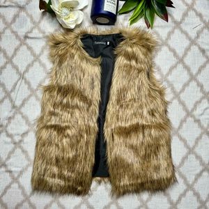 Boutique Brown fur vest small